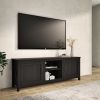 WESOME TV Stand Storage Media Console Entertainment Center; Tradition Black