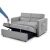 Loveseats Sofa Bed with Pull-out Bed;  Adjsutable Back and Two Arm Pocket