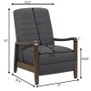 Push Back Recliner with Wooden Arms