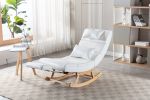 COOLMORE living room Comfortable rocking chair with Footrest/Headrest living room chair Beige