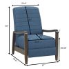 Push Back Recliner with Wooden Arms