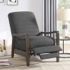 Push Back Recliner with Wooden Arms