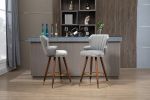 COOLMORE Swivel Bar Stools with Backrest Footrest ; with a fixed height of 360 degrees