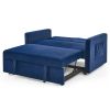 Loveseats Sofa Bed with Pull-out Bed;  Adjsutable Back and Two Arm Pocket