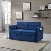 Loveseats Sofa Bed with Pull-out Bed;  Adjsutable Back and Two Arm Pocket